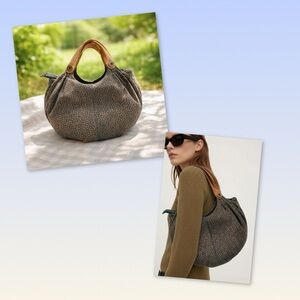 Vintage Gap Hobo Suede Bag In Brown and Green Color